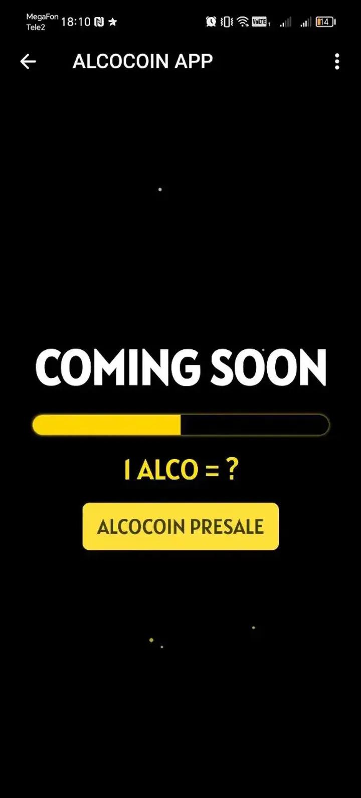 ALCOCOIN APP Telegram Screenshot 1