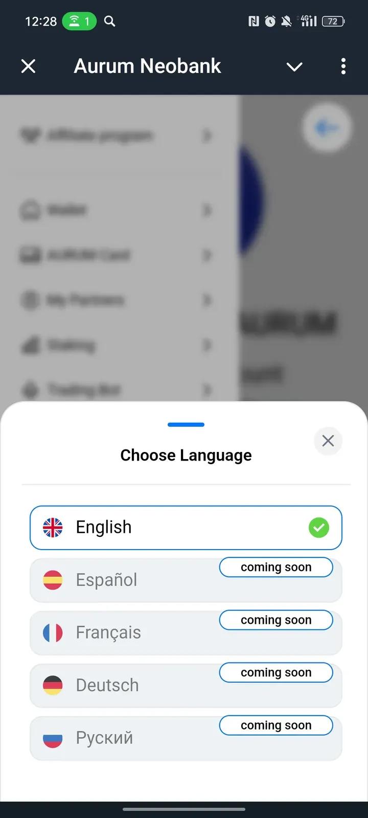 Aurum Neobank Telegram Screenshot 3