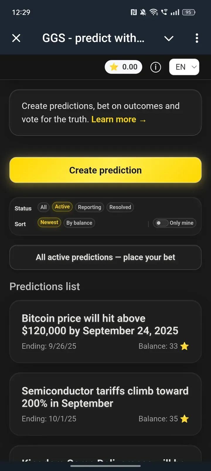 GGS Predictions with stars ⭐ 1