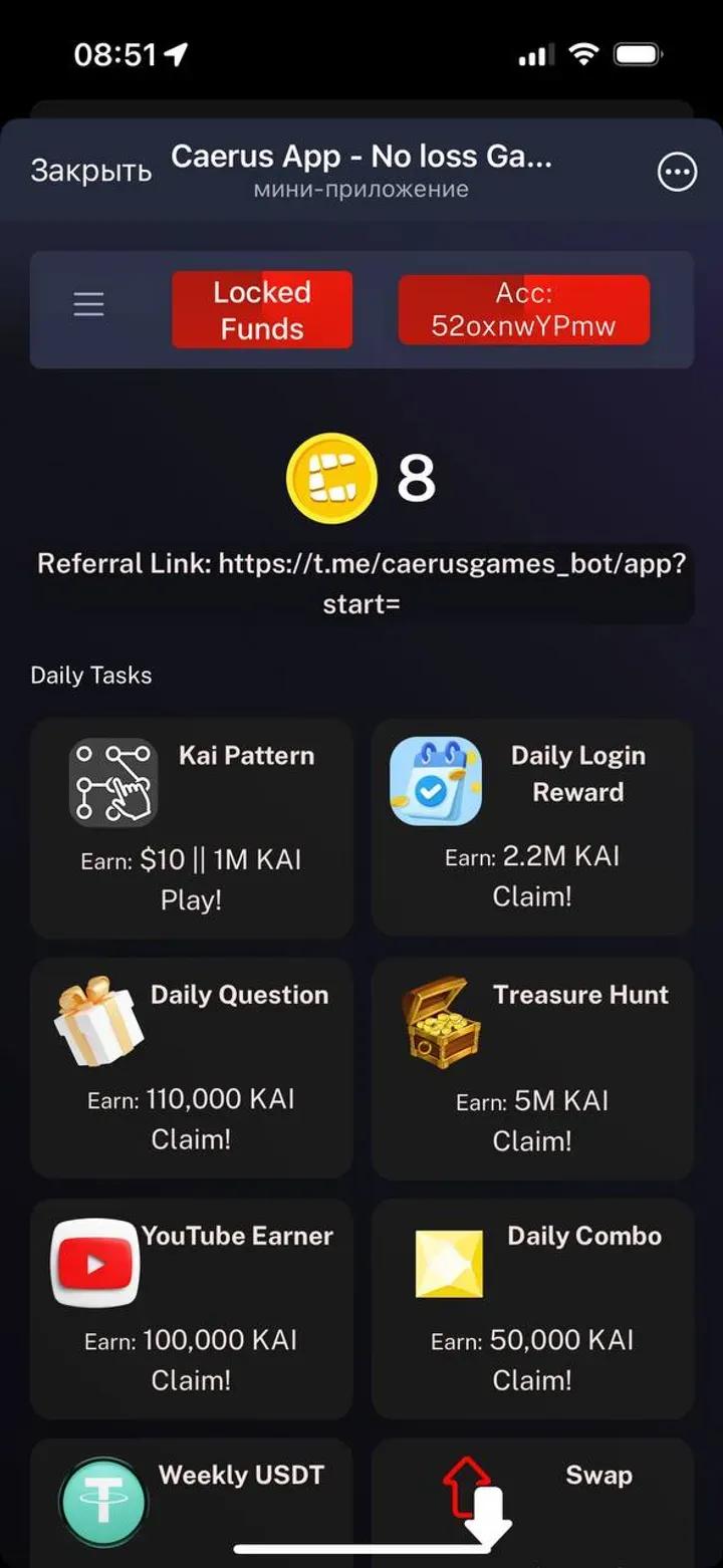 Caerus App — No loss Games 2
