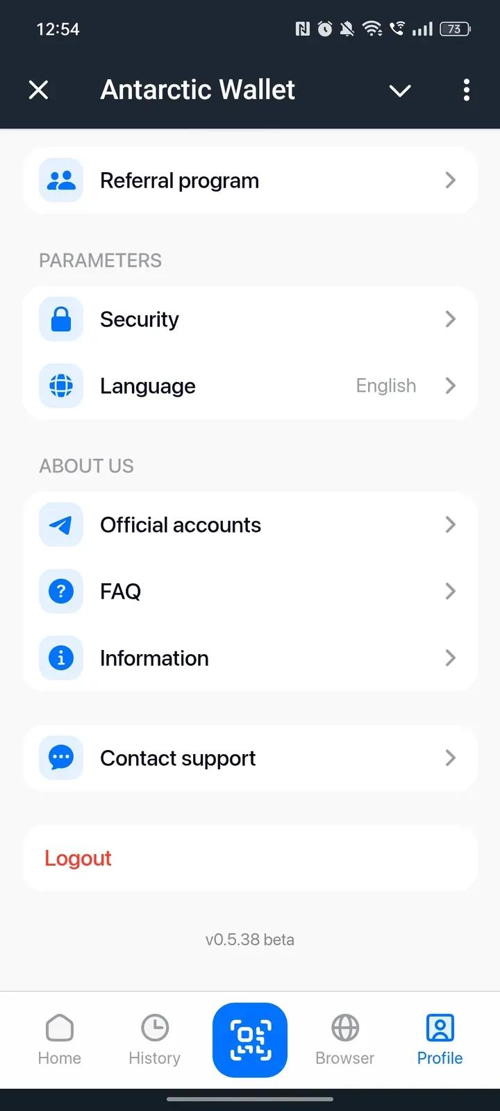 Antarctic Wallet Telegram Screenshot 2