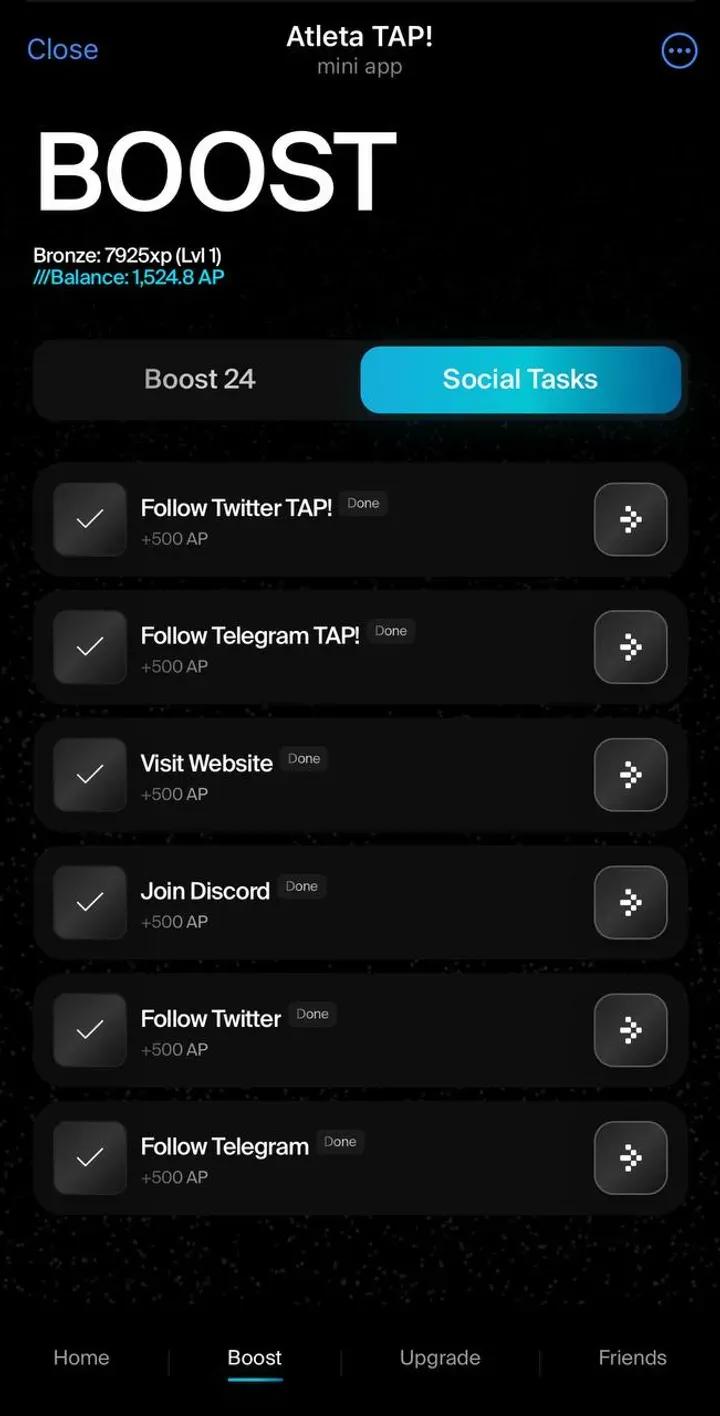 Atleta TAP! Telegram Screenshot 3