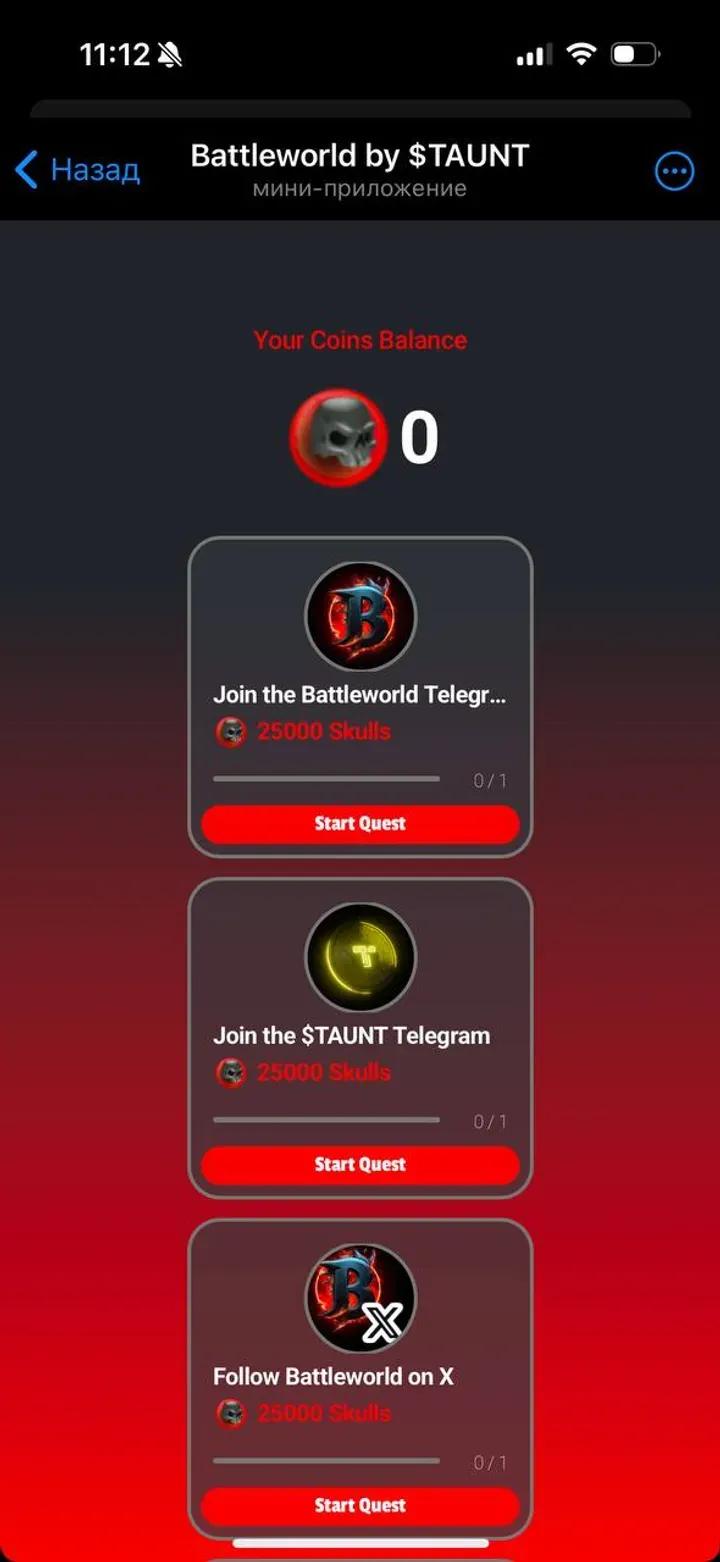 Battleworld by $TAUNT Telegram Screenshot 4