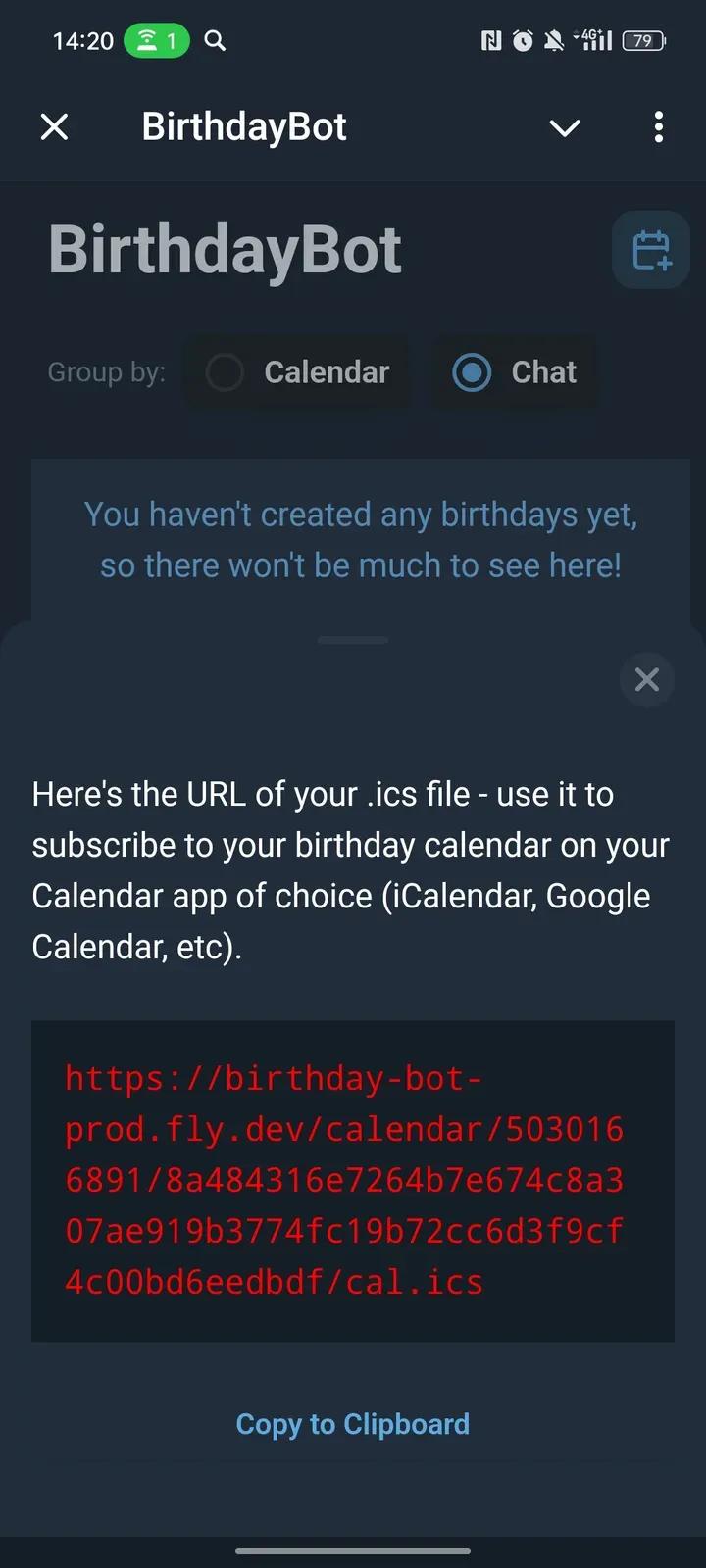 BirthdayBot Telegram Screenshot 4