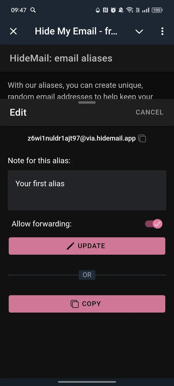 Hide My Email — free email aliases forever 3