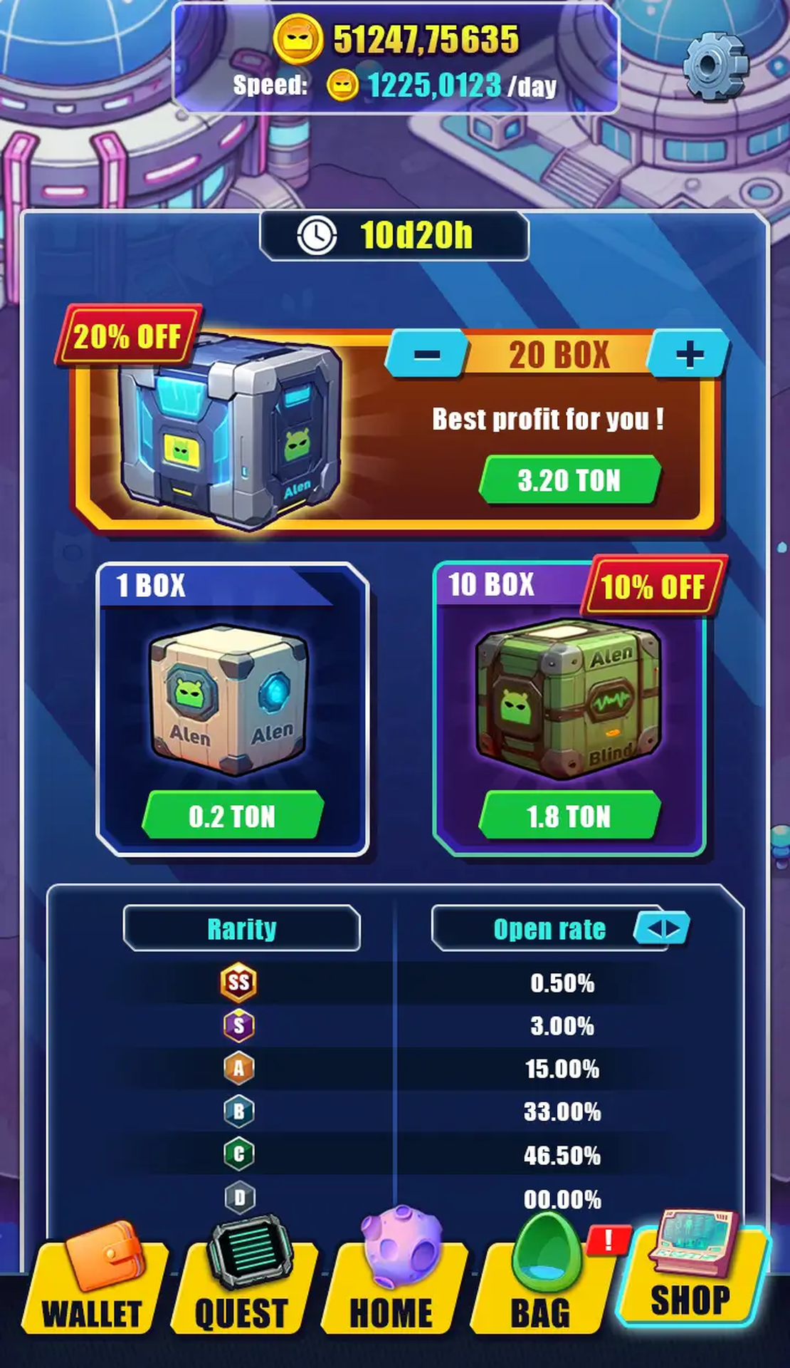 Alien Mine Bot Telegram Screenshot 2