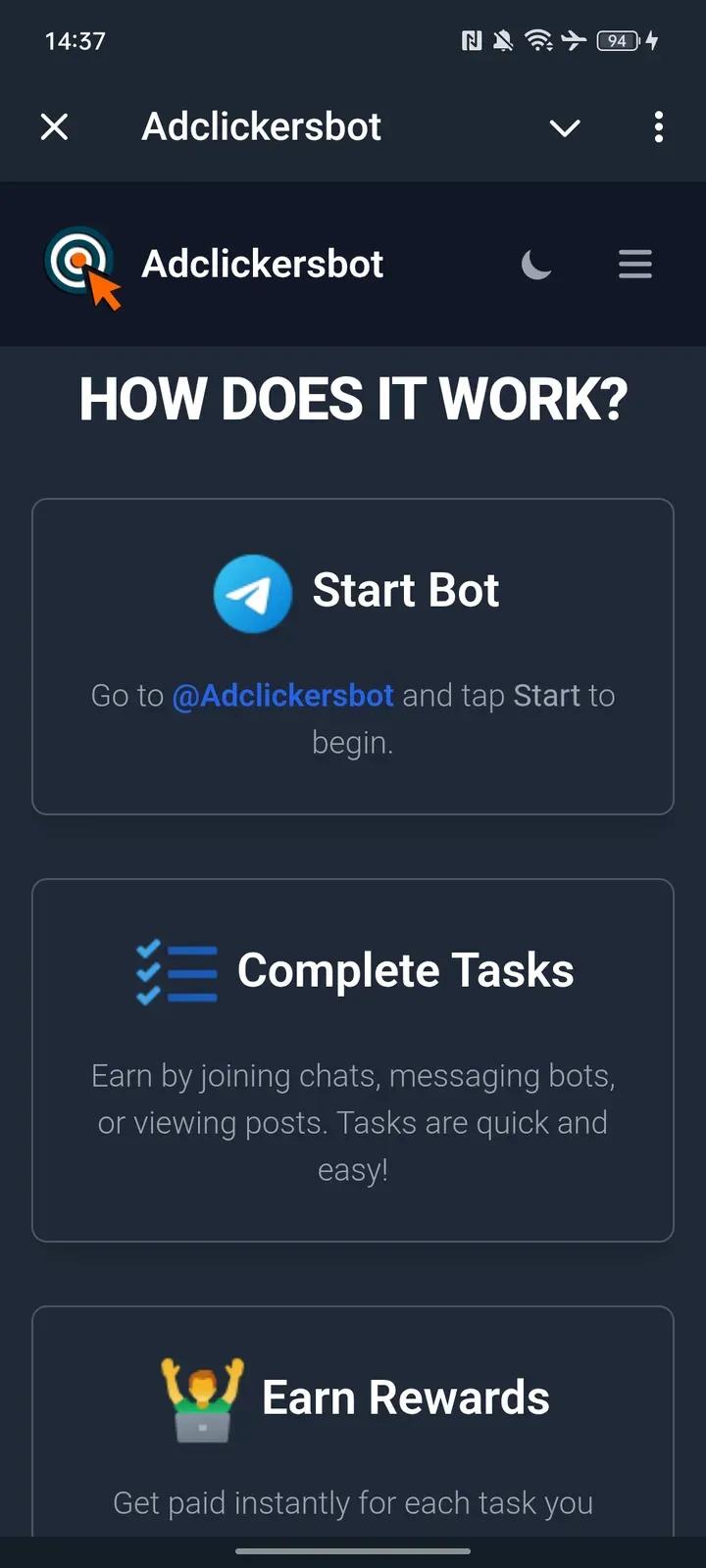 Adclickersbot Telegram Screenshot 4