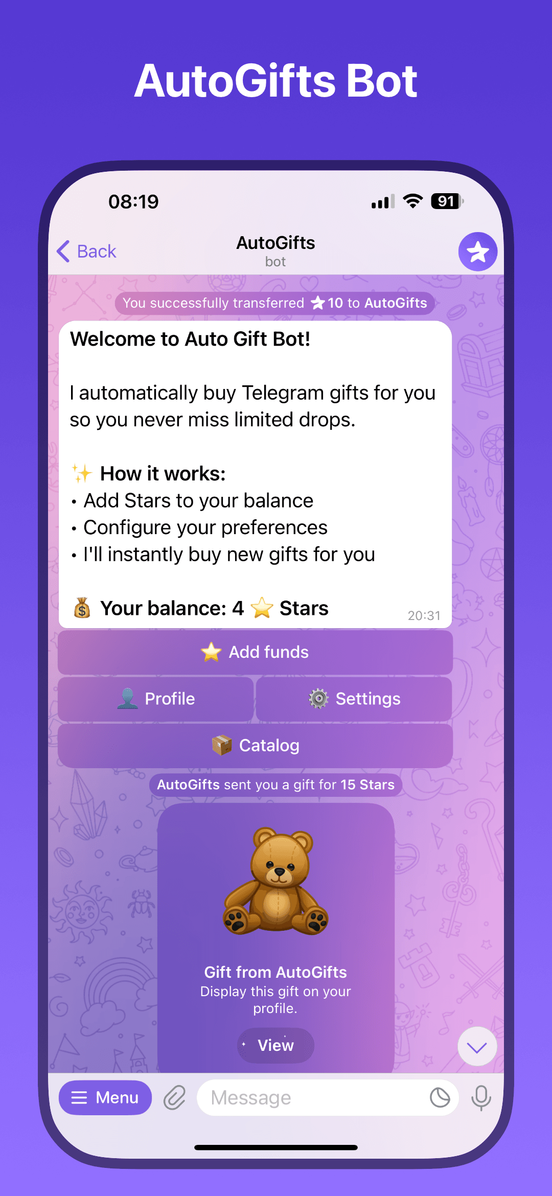 AutoGifts Telegram Screenshot 1