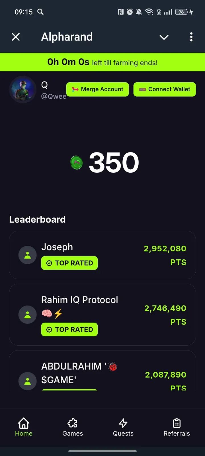 Alpharand Telegram Screenshot 2