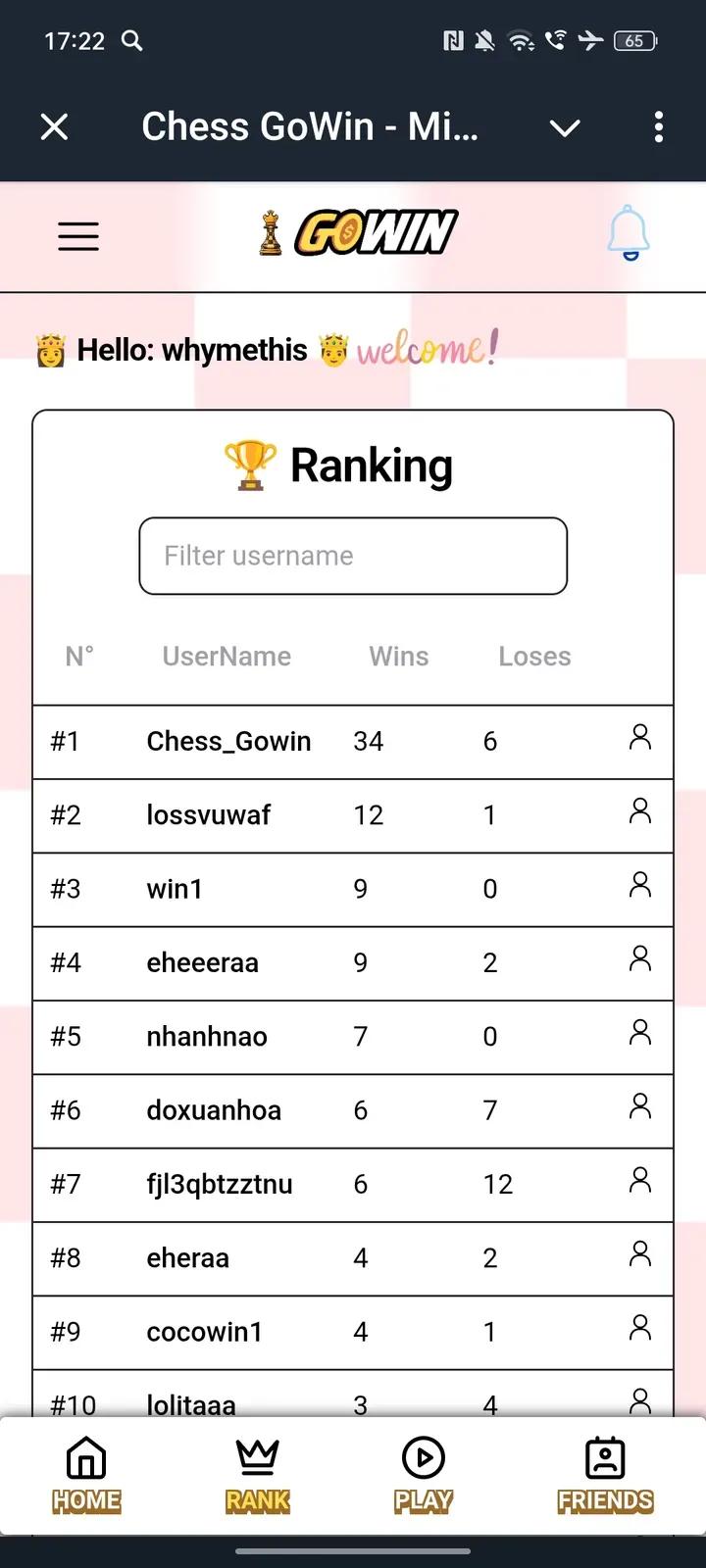Chess GoWin — Mine $GOW 2