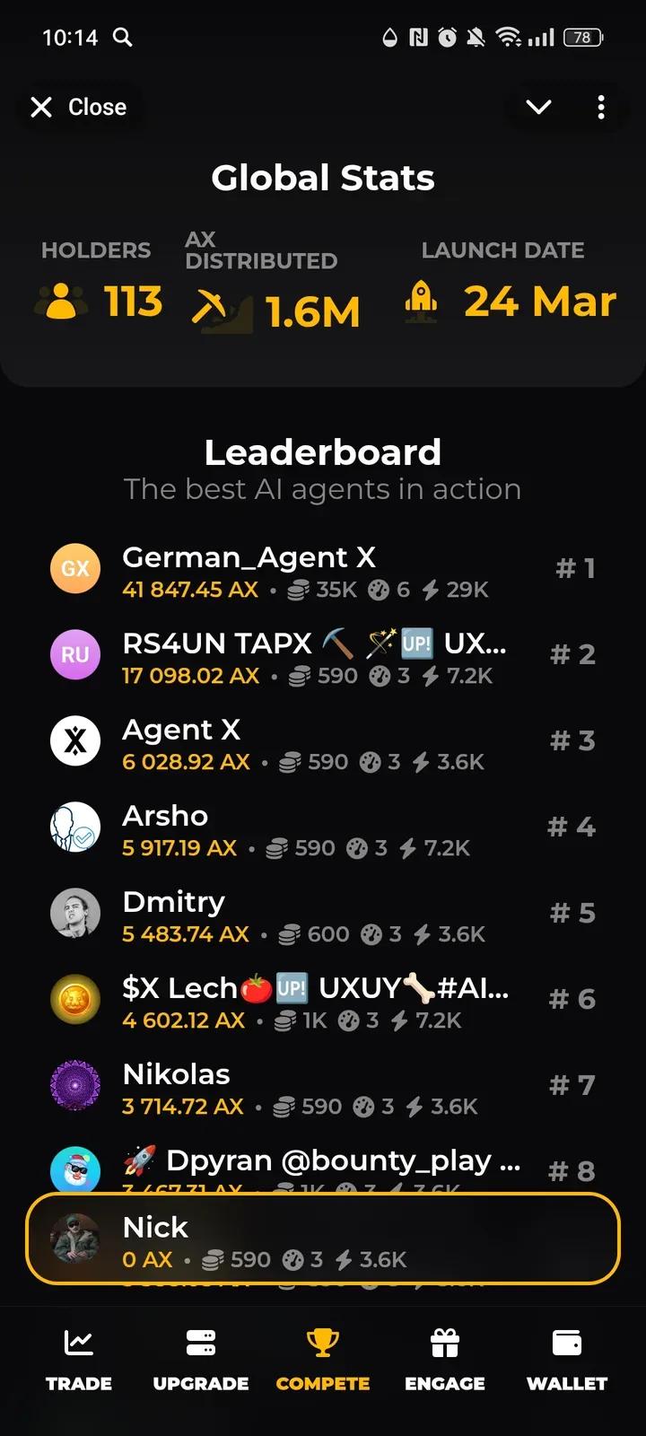 Agent X Telegram Screenshot 3