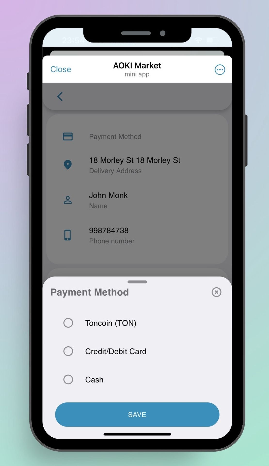 AOKI Seller Telegram Screenshot 5