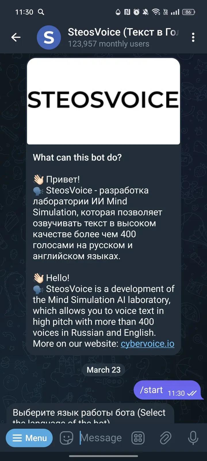 SteosVoice (TTS, Text to Speech, Текст в Голос) 1
