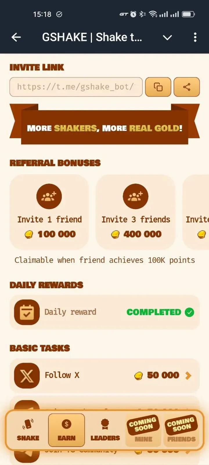 GSHAKE | Shake to Earn 6