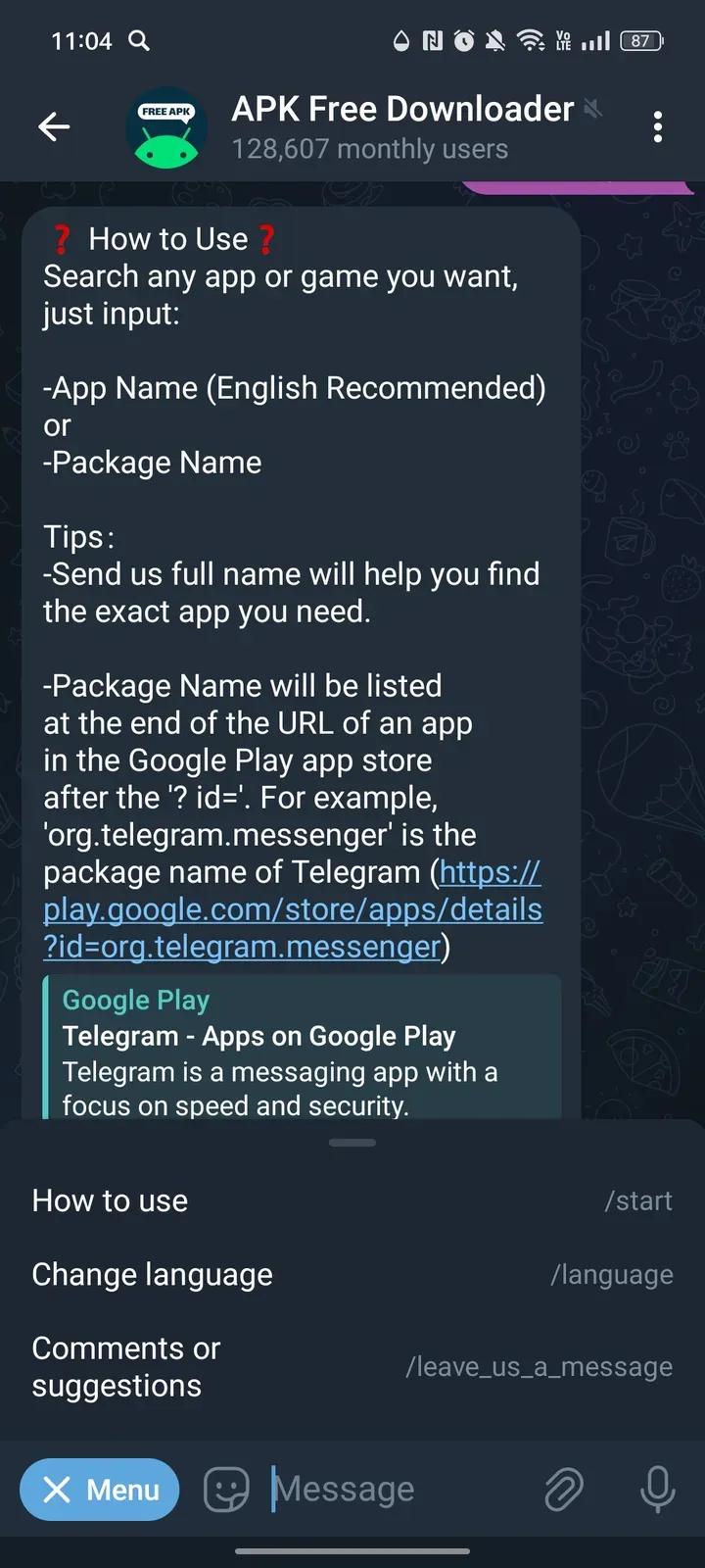 APK Free Downloader Telegram Screenshot 3