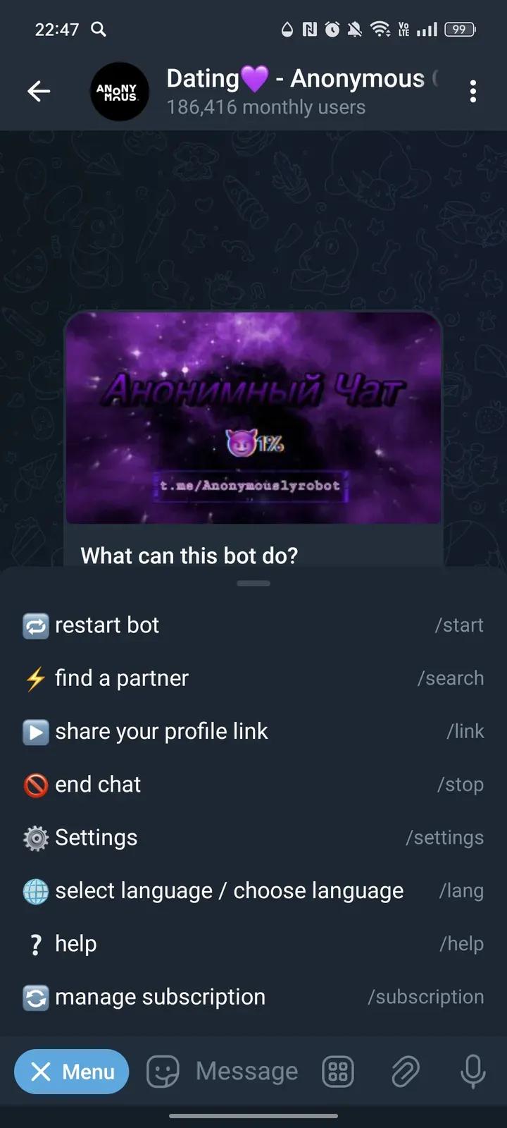 Dating💜 Telegram Screenshot 2