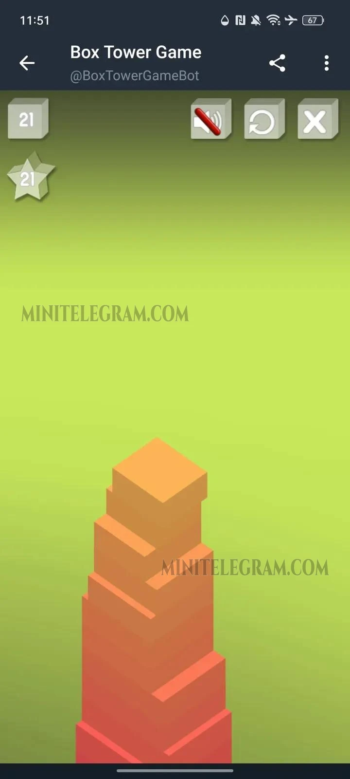 Box Tower Game on Telegram: open mini app | miniTelegram