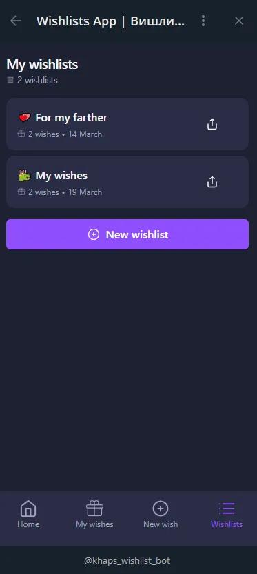 Wishlists App | Вишлисты ☺️ 4