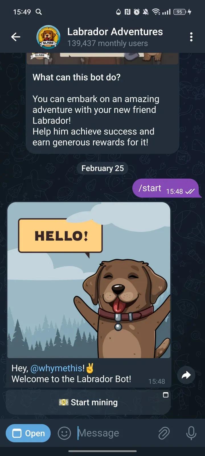 Labrador Adventures Telegram Screenshot 1