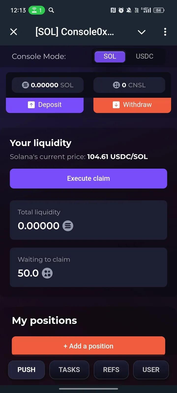 Console0x {Power of liquidity} 1