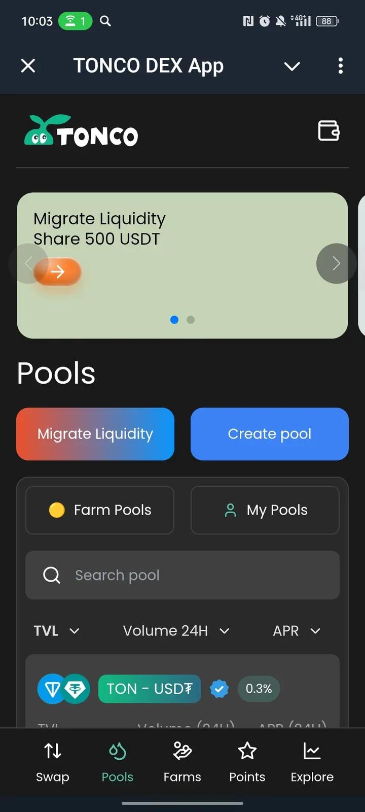 TONCO DEX App 2