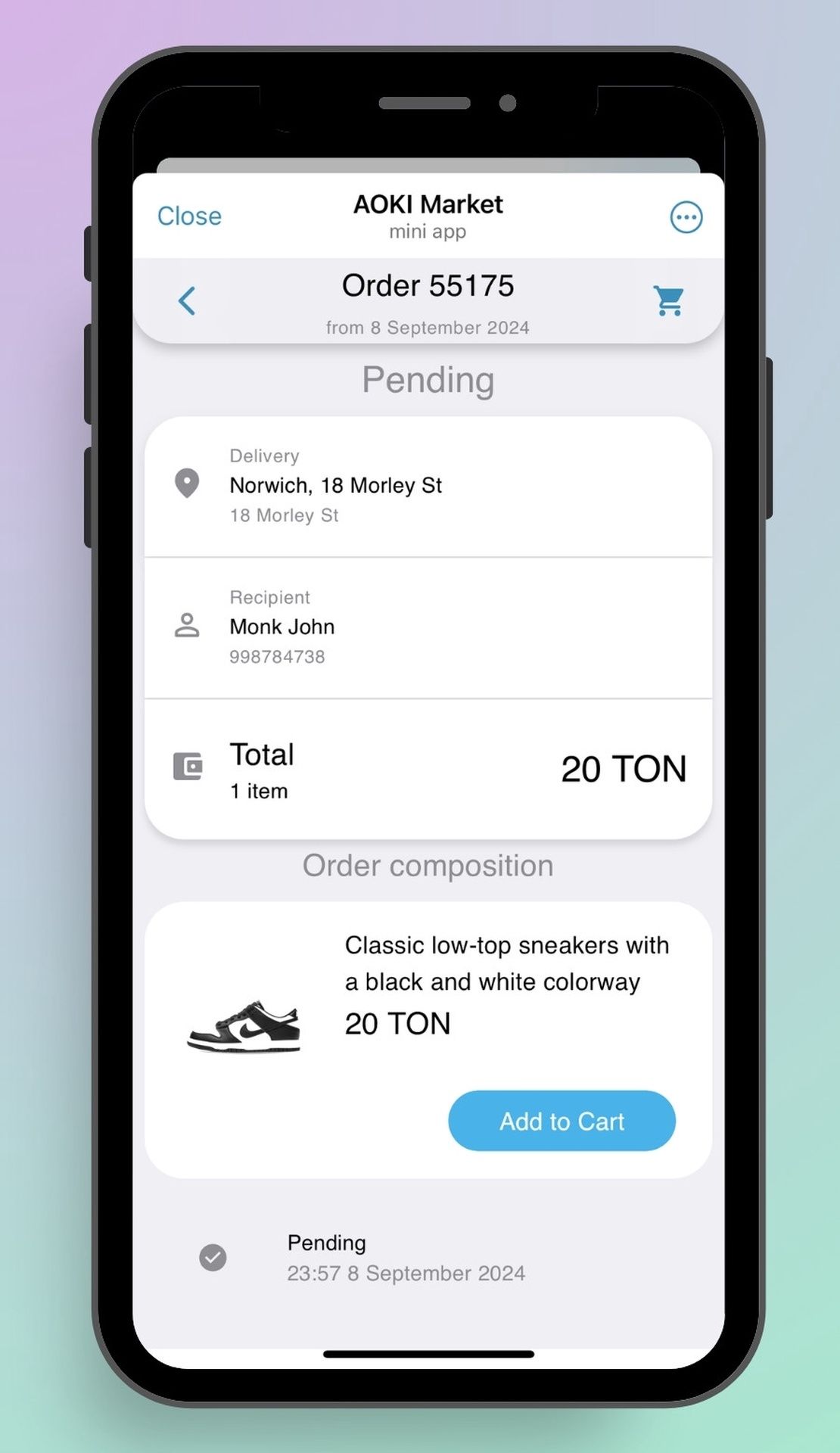 AOKI Seller Telegram Screenshot 6