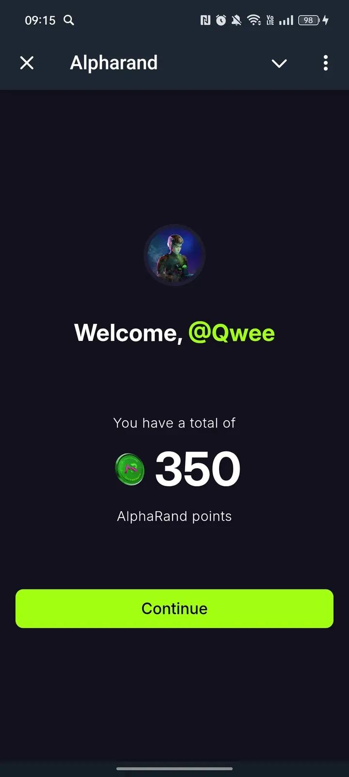 Alpharand Telegram Screenshot 1