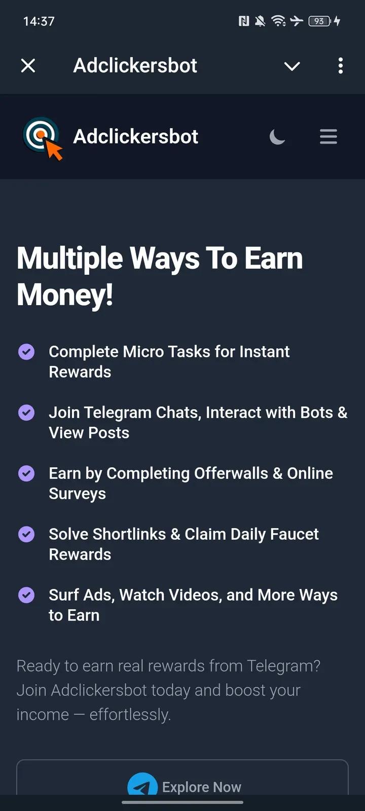 Adclickersbot Telegram Screenshot 2