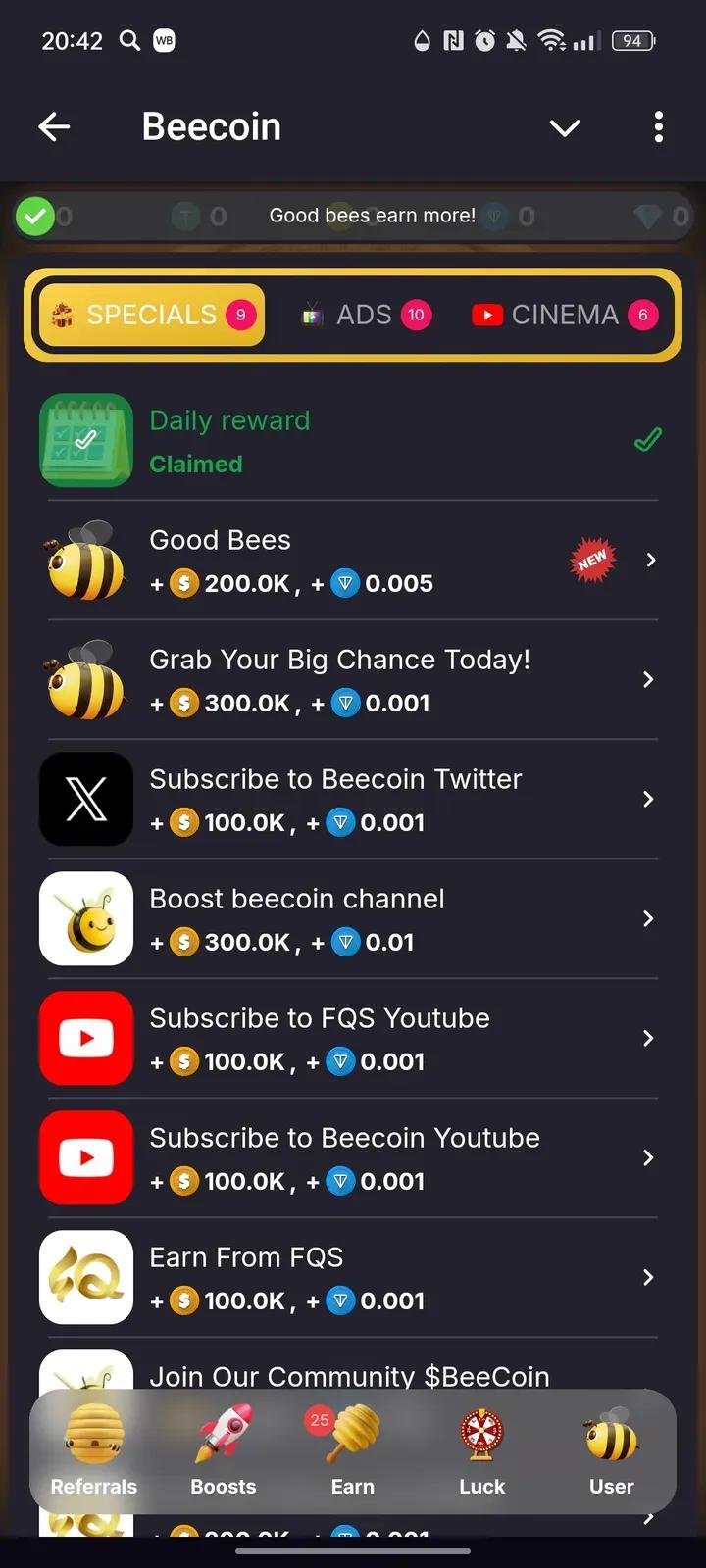 BeeCoin 🐝 Telegram Screenshot 3