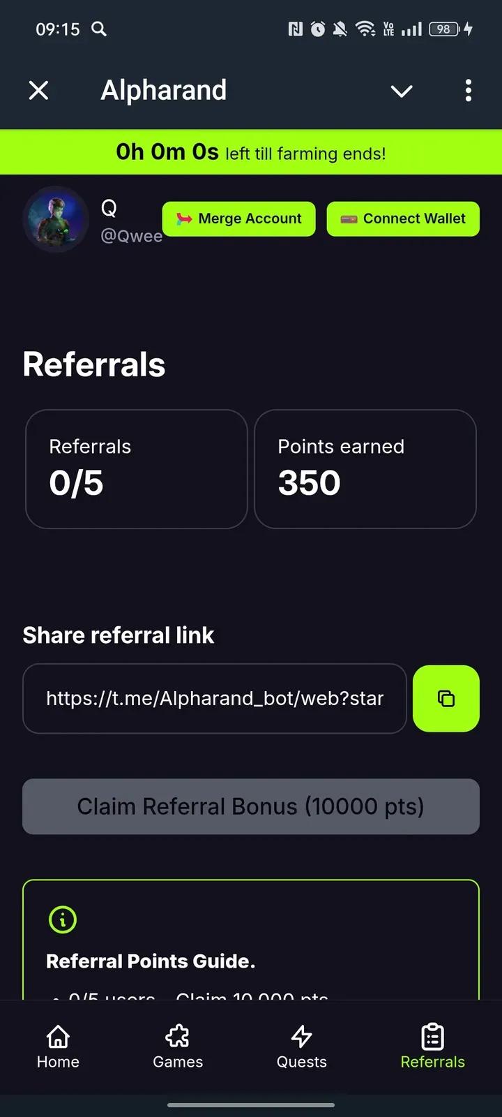 Alpharand Telegram Screenshot 4