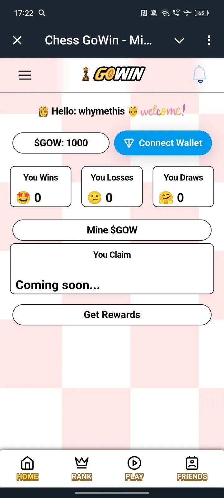 Chess GoWin — Mine $GOW 1